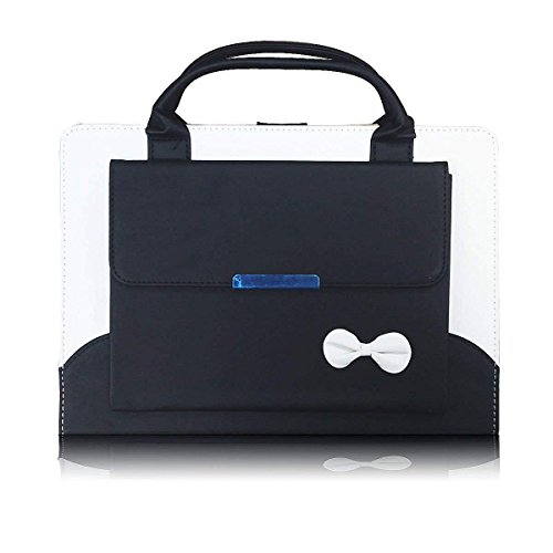 2018 iPad 6th Generation Case,elecfan PU Leather Handbag Smart Stand Case Auto Wake/Sleep Feature with Wallet File Pocket for Apple 2017&2018 iPad 9.7 - Black