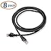 Cable Matters 8-Pack Snagless Cat 5e Ethernet Cable - 7ft, Gigabit Cat5e Cable, Cat5e Ethernet Cord, Black