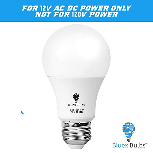 12 Volt Light Bulb 12V LED Bulb A19 6W 3000K Warm White E26 Low Voltage