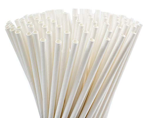 Box mit 250 hochwertigen biologisch abbaubaren Papier-Trinkhalmen | umweltfreundliche, weiße Trinkhalme | perfekt für… – Bild 6