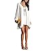 Chen Women Summer Casual Sleeveless Party Evening Cocktail Col-v Mini Dress (12, White)