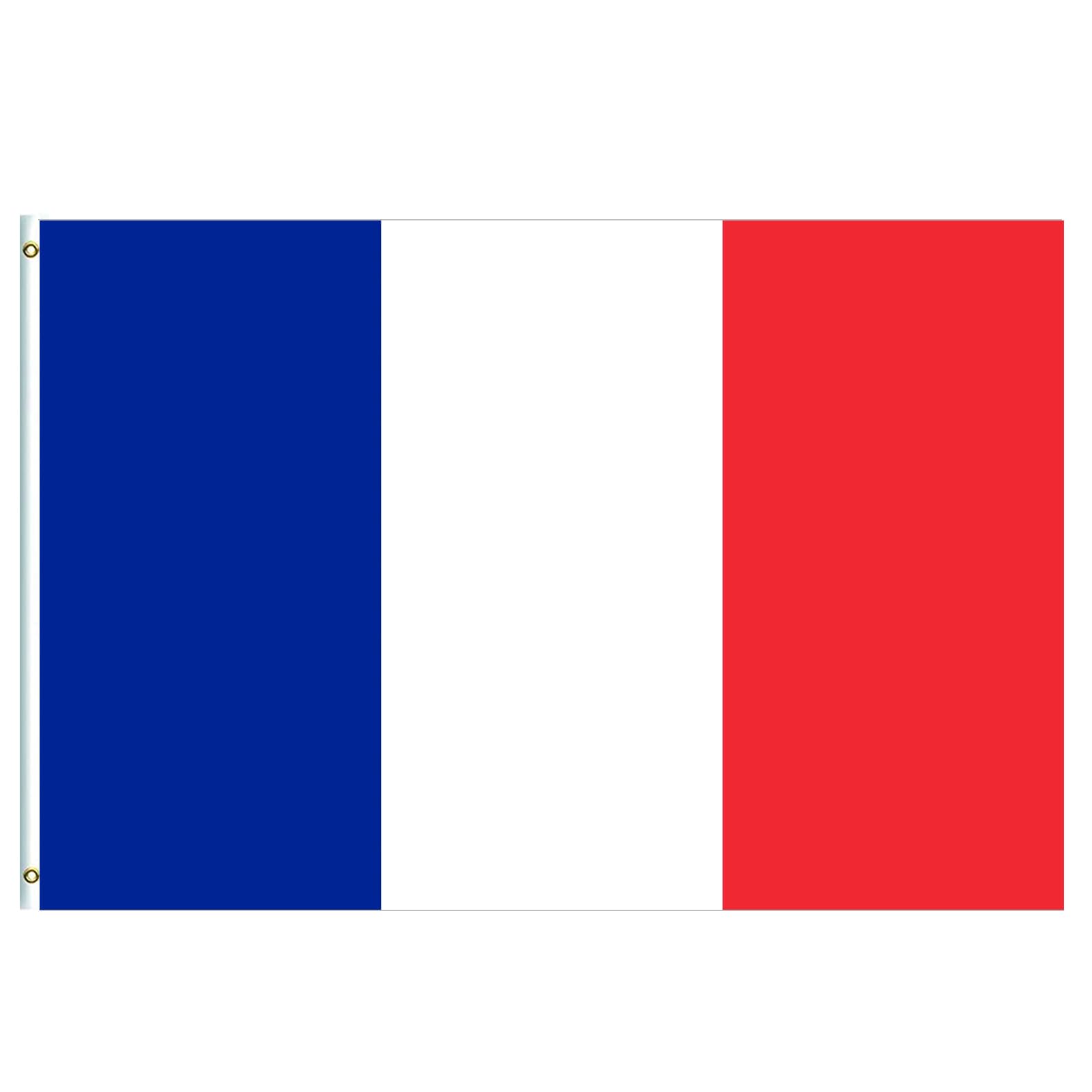 5ftx3ft Large France Flag Banner,Double Sided With Brass Eyelets-Vivid Color and UV Fade Resistant French National Flag for Outdoor & Indoor 2026 Wold Cup Football, Events Home Décor