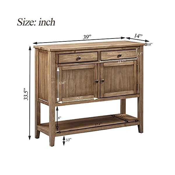 FLing Narrow Console Table with Drawers and Tall Sofa Table