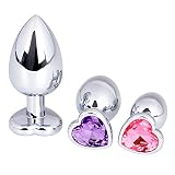 Anal Plug Set - BESTIMULUS 3PCS Heart Sexy Toys Anal Butt Plugs Sex Love Games Personal Massager for Women Men Couples Lover