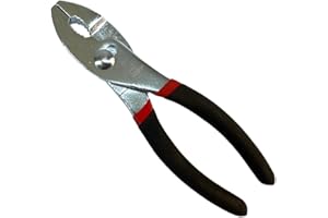 Edward Tools Slip Joint Pliers 6” - Heavy Duty Carbon Steel with Rubber Grip Handle - Fine Grip Teeth in Front and Coarse Teeth in Back - Rust Resistant Finish