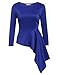 SE MIU Women O-Neck 3 4 Sleeve Solid Slim Fit Asymmetrical Peplum Top