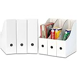 Simple Houseware White Magazine File Holder Organizer Box (Pack of 6)