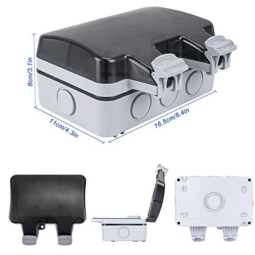 IP66 Aussensteckdose Unterputz,IP66 Steckdose Garten Wasserdicht,Außensteckdose Wandsteckdose,IP66 Aussensteckdose… – Bild 8