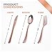 Plastic Spoons 125 Pack Disposable Cutlery, Heavy Duty Flatware, Plastic Silverware Set for Catering Events, Parties, Dinners, Weddings, Receptions and Everyday Use (Rose Gold)