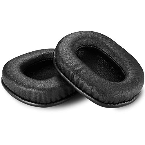 Replacement Earpads Cushion,Ear Pads Cover Compatible with Audio-Technica ATH Sony MDR AKG HifiMan Philips Fostex Monoprice Large Over The Ear Headphones 1 Pair- (Black)