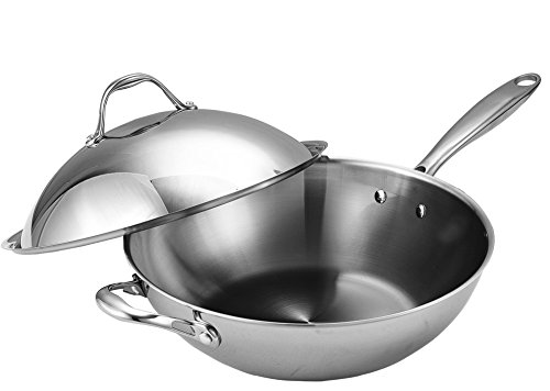 image for Cooks Standard NC-00233 Stainless Steel Stir Fry Pan with Dome Lid 13-