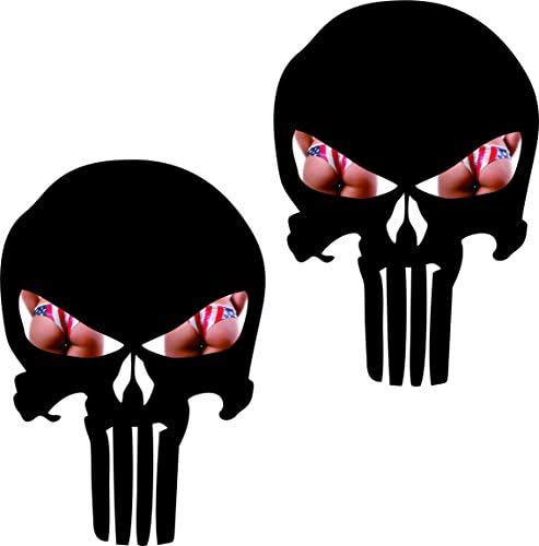 2pcs Punisher sexy butt usa bikini Badge Label - Window Graphics 2nd Amendment Car Sticker USA decal sticker decal