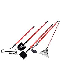 GardenAll conjunto de herramientas manuales y eléctricas para el jardín, Rojo