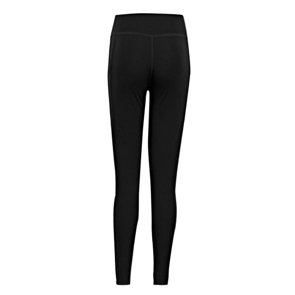 High Waist Yoga Pants - Yoga Pants with Pockets Tummy Control, 4 Ways Stretch Workout Running Yoga Leggings Black