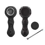 Unbreakable Honeycomb Silicone Straws Built-in Cleaner Spoon& Bowl (Black)