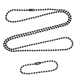Black Military Army dog tag chain set 2.4mm 27in. and 4.5