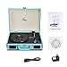 Vinyl Stereo Blue Record Player 3 Speed Portable Turntable Suitcase Built in 2 Speakers RCA Line Out AUX Headphone Jack PC Recorderthumb 4