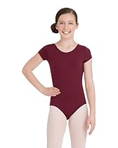 Capezio Short Sleeve Leotard, Maroon, Small