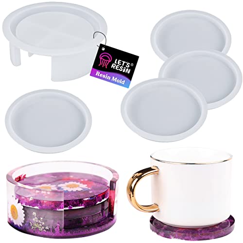 LET'S RESIN Coaster Resin Molds, Silicone Coaster Storage Box Mold, Epoxy Resin Molds for Resin, Cups Mats, HomeDecoration