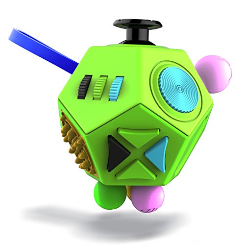Fidget Dodecagon â€“12-Side Fidget Cube Relieves Stress and Anxiety Anti depression cube for Children and Adults with ADHD ADD OCD Autism (B1 Green)