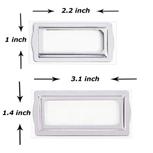 Clip Label Holders, Self Adhesive Metal Bookplates for Books Cards