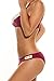 Memory baby Sexy Bikini High Neck Halter Bnikini Set Padding Swimwear (L, Wine Red)