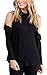 Angashion Women Sexy Turtleneck Cut Out Shoulder Long Sleeve Blouses T-shirt Tops