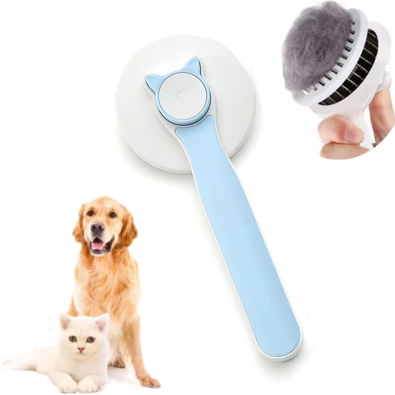 Dlmlemu Pet Grooming Brush, Pet Hair Removal Comb, Dog Brush Cat Brush for shedding and grooming, Supple Stainless Steel Bristles Quick Removes Loose Undercoat, Suitable for Most Cats Dogs Furry Pets