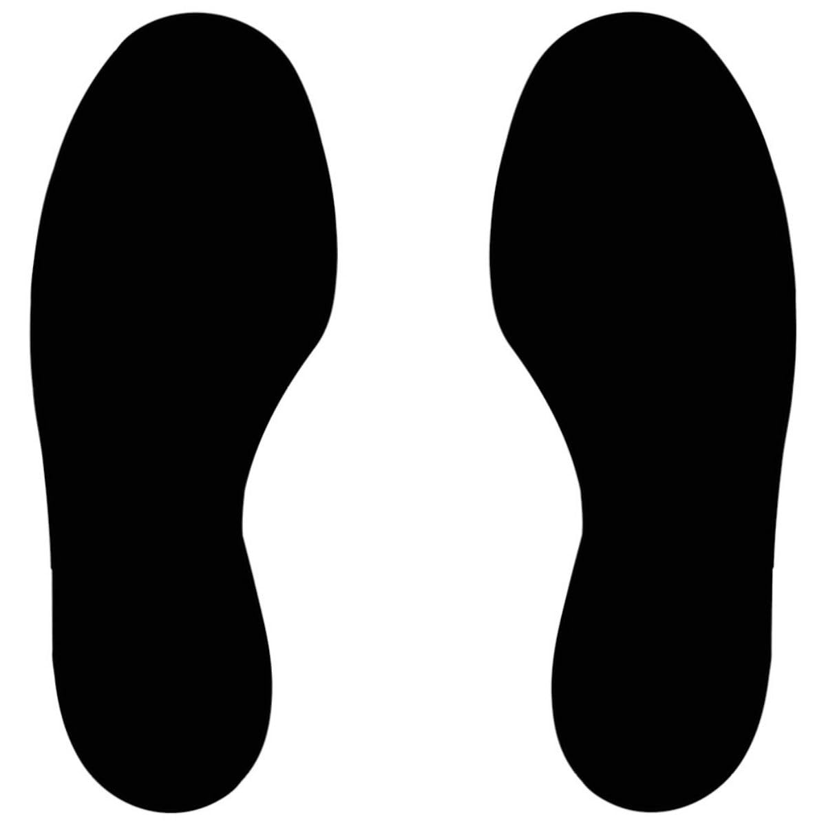Floor Signals - Floor Adhesive Sign, Warning Stickers, Safety Sign - Feet - H.300 x W.100 - Pack of 10 - (5 Right, 5 Left) - Black