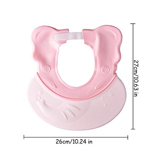 KOBWA Adjustable Bath Visor, Cartoon Soft Silicone Shower Cap Shampoo Protect Hats, Bathing Shampoo Shield Sunshade Cap Visor for Toddler, Baby, Kids, Children, Adults