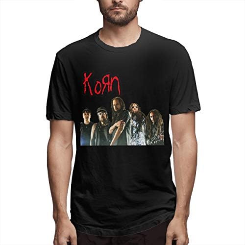 Cejgc Mens Cool Black Short Sleeve T- Shirt Korn Band T Shirts