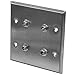 Seismic Audio SA-PLATE23 Stainless Steel Wall Plate with Four 1/4-Inch TS Mono Jacks