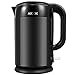 Electric Kettle Double Wall 304 Stainless Steel Electric Kettle, 1500W Hot Water Kettle Electric with 100% Stainless Steel Interior, 1.7L, BPA-Free By Aicok