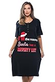 4361-102-3X Just Love Short Sleeve Nightgown / Sleep Dress for Women / Sleepwear,Black - Naughty List