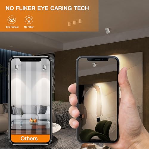 Adjustable LED Spotlight for Indoor - Dimmable 10W Ceiling Light Fixture with 3 Color Temperatures (3000K/4000K/5000K), High CRI93 for Living Rooms, Hallways, Galleries, 1200 Lumens - White-3CCT