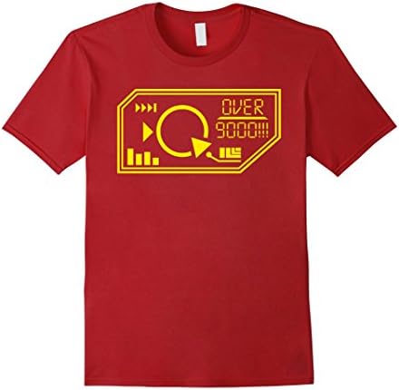 Mens Over 9000 Scouter Shirt Large Cranberry