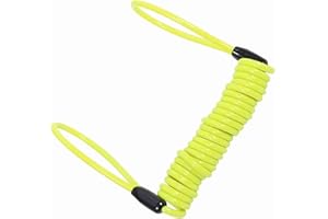VGEBY Motorcycle Reminder Cable, Bike Alarm Disc Lock Antitheft Security Spring Reminder Coil Cable (Color : Yellow)
