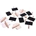 COSMOS Pack of 12 PCS Erasable Wooden Chalkboard Label Clips Message Memo Boards Clips primary