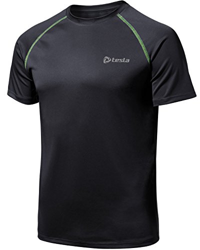 TM-MTS03-KLZ_Large j-XL Tesla Men's HyperDri Short Sleeve T-Shirt Athletic Cool Running Top MTS03