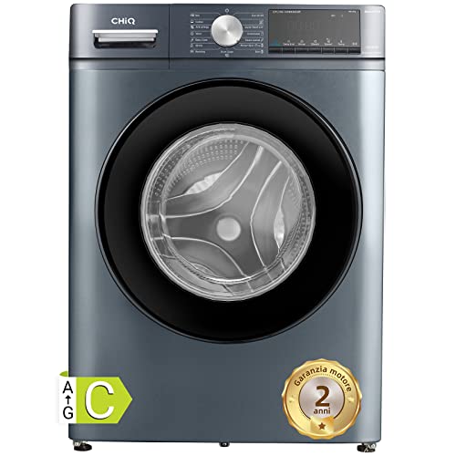 CHiQ Lavatrice Slim, 10 Kg, 1400 RPM, 64L,Motore Inverter, One Touch, Quick Wash,Child Lock, 60x48×84cm, CFL100-14586IM3X