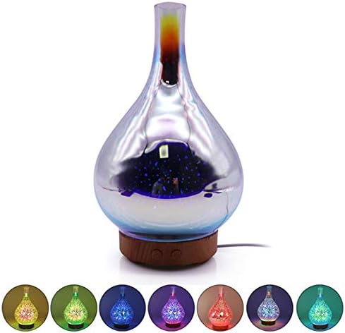 3D Fireworks LED Air Aromatherapy Humidifier Night Light Glass Firework Aroma Essential Oil Diffuser Mist Maker Ultrasonic Humidifier UK Plug