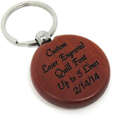 Custom Engraved Rosewood Circle Key Chain - Key Ring - Front & Back Engraved - Personalized - Innovative Surface Art