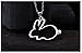 Paialco 925 Sterling Silver Bunny Rabbit Pendant Necklace for Women, White Rhodium Plated