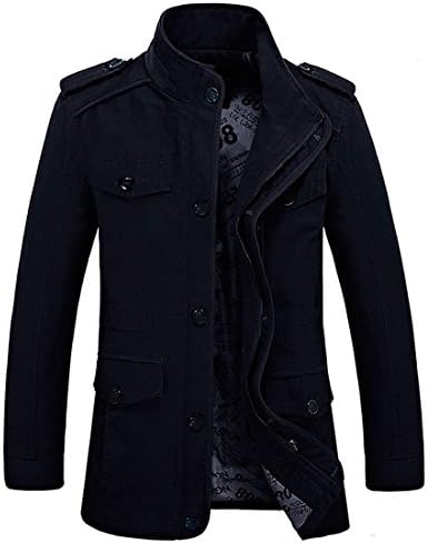 UNYU Military Jacket,Mens air Force Jacket Slim Fit Long Sleeve Cotton Casual Lightweight Warm Zipped Jacket Parka Trench Coats Blazer Outerwear with Multi Pockets