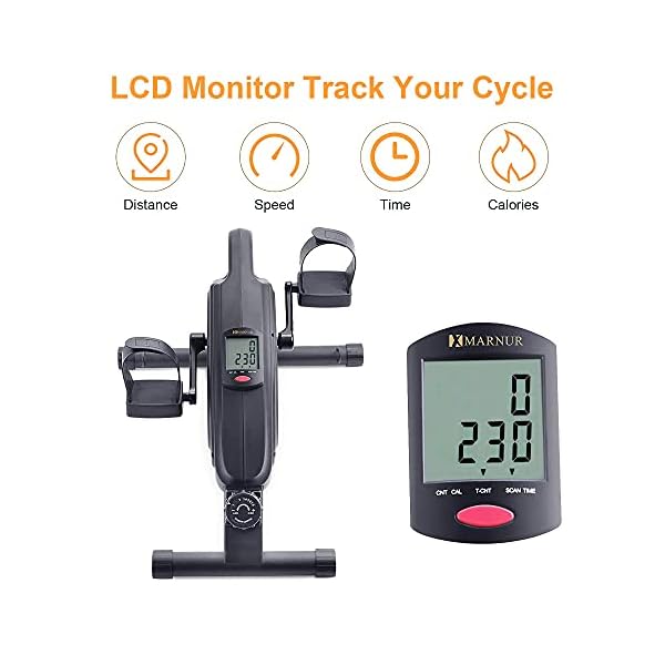 Mini-Exercise-Bike-Pedal-Exerciser-Under-Desk-Bikes-Stationary-Magnetic-Cycle-Home-Office-Portable-Workout-Equipment-8-Levels-Adjustable-Tension-Resistance-Bands-Included Mini Exercise Bike Pedal Exerciser Under Desk Bikes Stationary Magnetic Cycle Home Office Portable Workout Equipment 8 Levels Adjustable Tension (Resistance Bands Included)