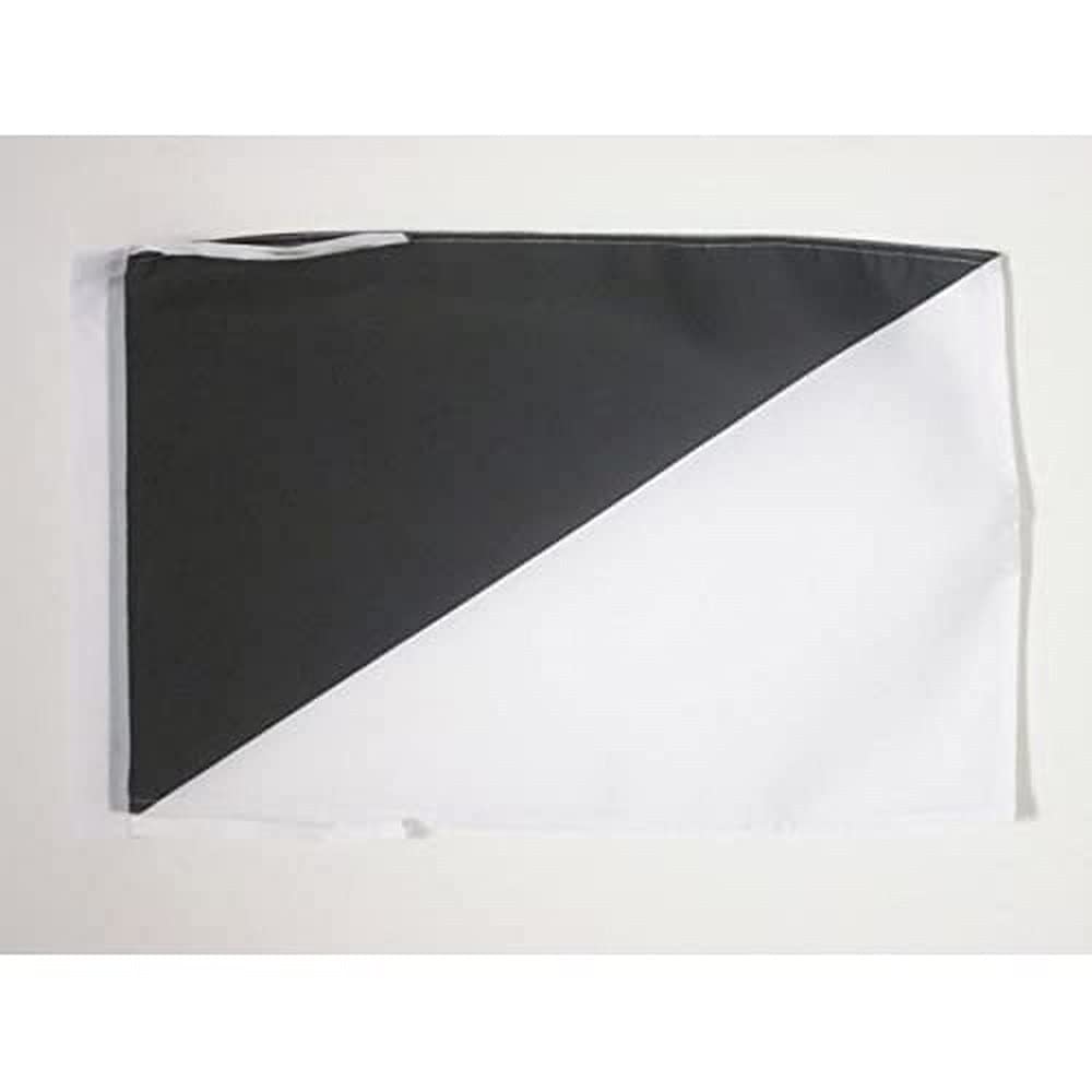 AZ FLAG - Black and White Diagonally Divided Flag - 18'' x 12'' - 100% Polyester race officer - Racing Small Banner with Two Cords - Fade Resistant - Vivid Colors - 18x12 in - 45x30 Cm โ image 1