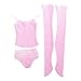 Jili Online Pink Suspender Top Underwear Stockings Set with Lace Sleepwear for 1/3 BJD SD AS DZ Dress Up