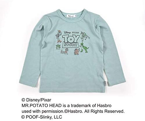 Amazon ノイユエームベベ Noeil Aim Bebe トイ ストーリー ロゴ プリント ロングtシャツ ディズニー ピクサー 80cm 130cm グリーン 110cm シャツ ブラウス 通販