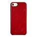 JISONCASE iPhone 7 Case Genuine Leather Hard Back Case Slim Fit Protective Cover Snap on Case for iPhone 7 [Red]-JS-IP7-02A30