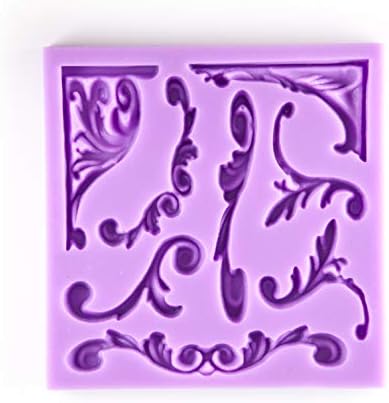 Tasty Molds Baroque Vintage Curlicues Scroll Fondant Silicone Mold High Definition Quality Cupcake DIY Birthday Topper Cake Border Decoration Wedding Party Tool for Sugarcraft, Polymer Clay, Crafting